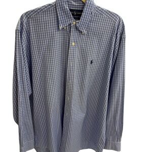 Ralph Lauren Blue and White Casual Button Down Shirt